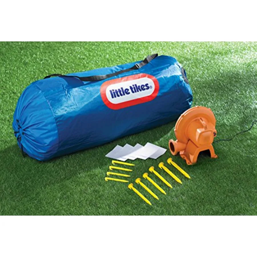 Jump 'n Slide Inflatable Bouncer Includes Heavy Duty Blower With GFCI Stakes Repair Patches And Storage Bag for Ages 38 Years