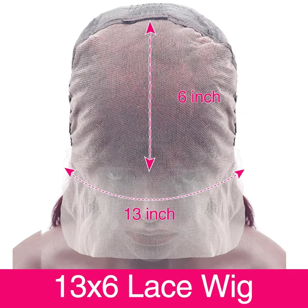 99j Burgundy Lace Front Human Hair Wig 40 Inch 13x6 Straight Lace Frontal Wigs HD Transparent Lace Colored Red Wig For Women