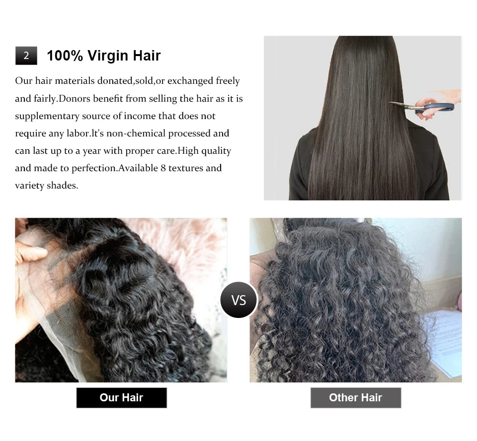 Yaki Kinky Straight 4C Edges 13x6 HD Lace Frontal Wig Human Hair 200 250 Density Lace Front Human Hair Wigs For Women Preplucked