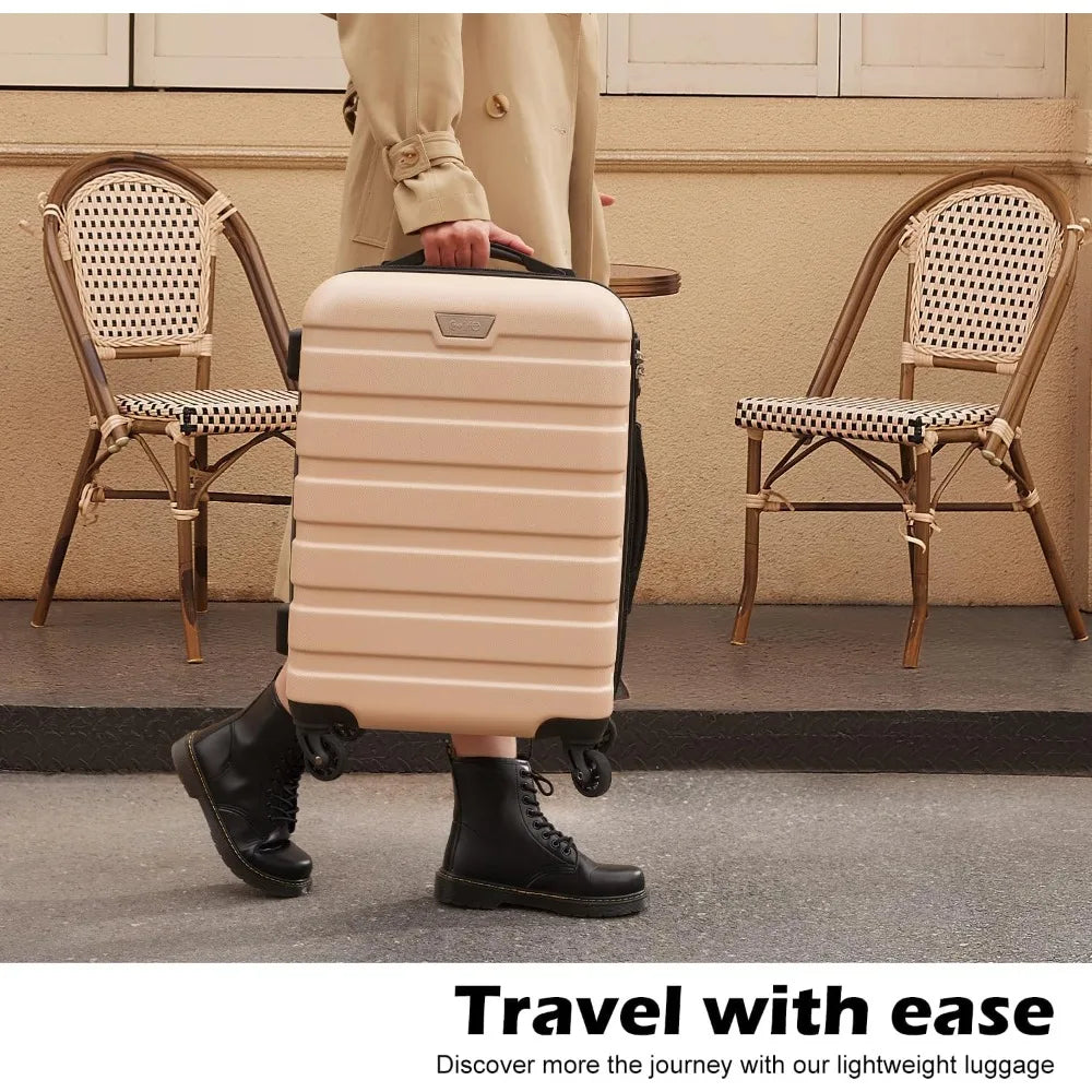 Free Delivery - High quality Luggage 3 Piece Set Suitcase Spinner Hardshell Lightweight TSA Lock,Durable & Sturdy (orange) - NEW