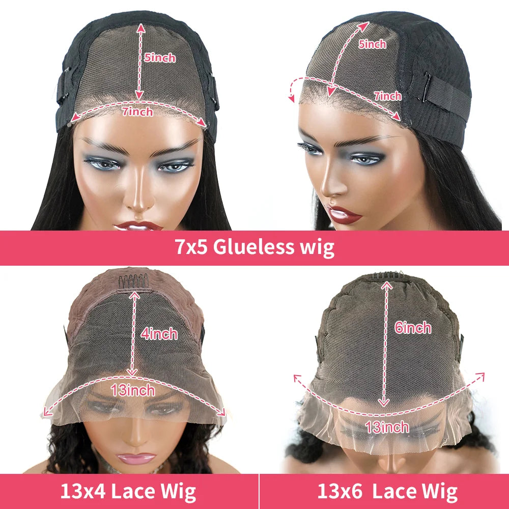 300% Density 13x6 HD Burmese Curly Human Hair Wig Glueless Wear And Go 100% Human Hair Water Wave Wigs with Spiral End for Women