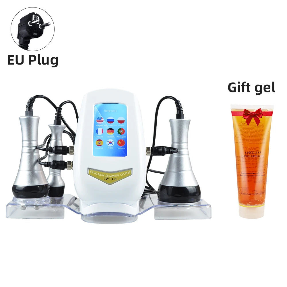 3 In 1 Body Slimming Massager Cavitation Machine Multi-Functional Device Face Body Tightening Lifting Beauty Salon With Gel