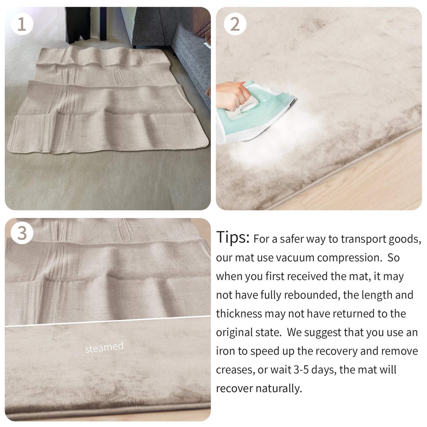 Khaki Baby Play Mat for Floor Water-Repellent Baby Game Crawling Mat Soft Velvet Non-Slip Baby Activities Rug Newborn Items