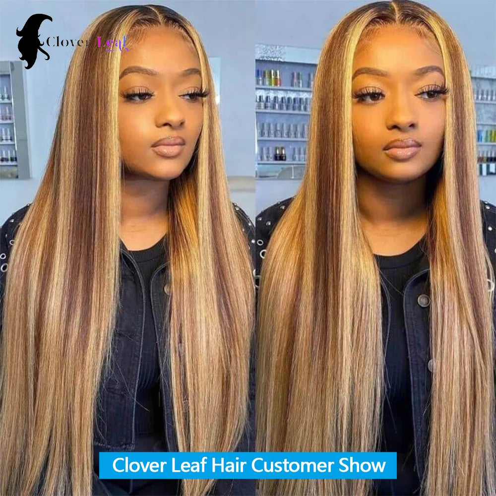 P4/27 Highlight Bundles Human Hair 22 24 26 Inch Straight Brazilian Raw Human Hair Bundles Brown Colored Remy Hair Extensions