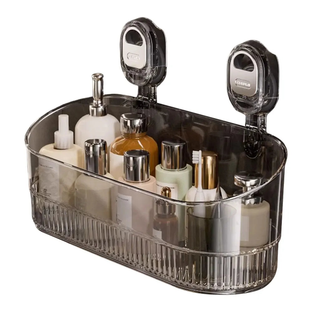 No-Drill Bathroom Suction Storage Box Large Capacity & Strong Load-Bearing Removable Shower Basket Suction Cup Shower Caddy