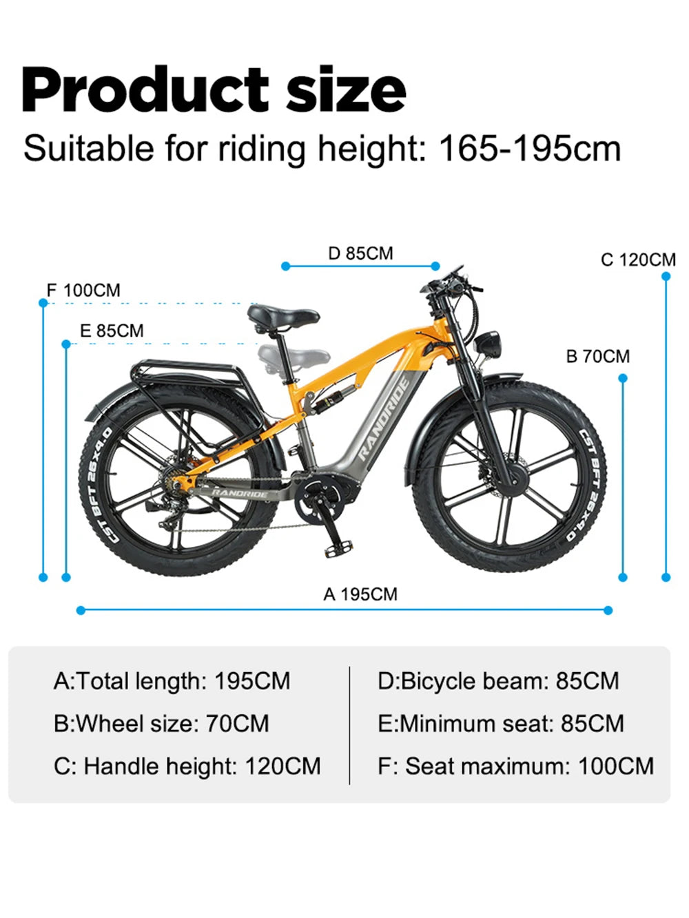 RANDRIDE YX80 2000W Dual Motor All-Terrain E-Bike 48V 20Ah Long Range Full Suspension Shimano 7-Speed Off-Road Electric Bike