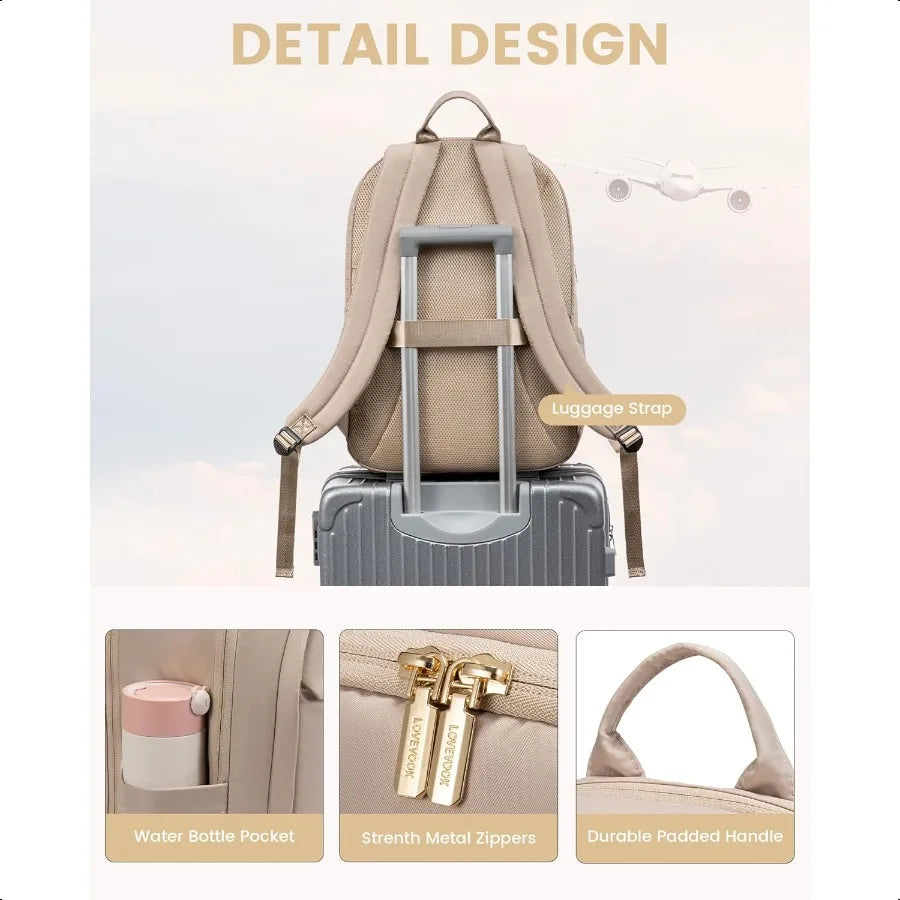 Laptop Backpack for Women Carry On Computer Backpack 17.3 Inch Work Backpack Purse Busin Bag with Laptop Compartment for Nurse