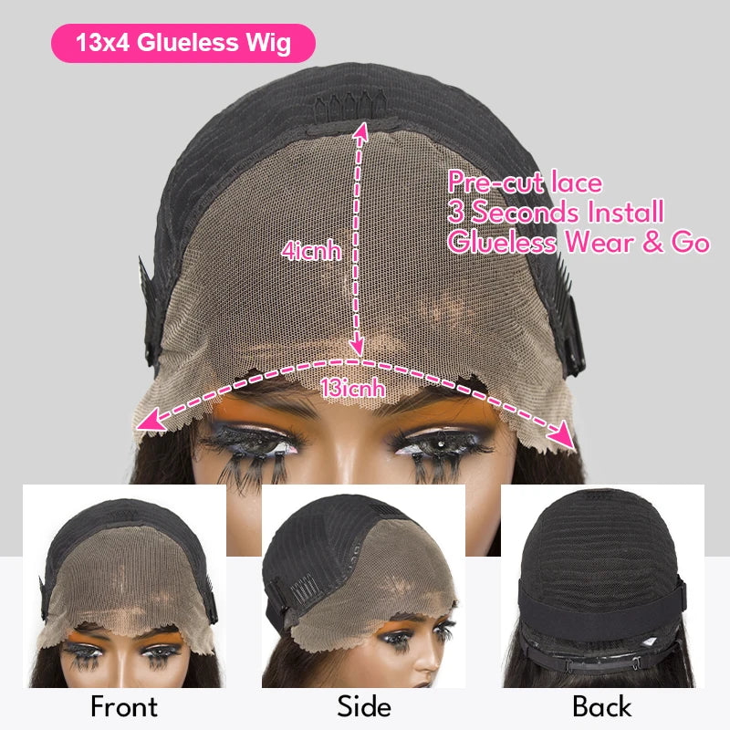 Brazilian Deep Water Wave Curly Bob 100% Human Hair Glueless Wigs Deep Wave HD Lace Front 13x4 13x6 Transparent Lace Frontal Wig