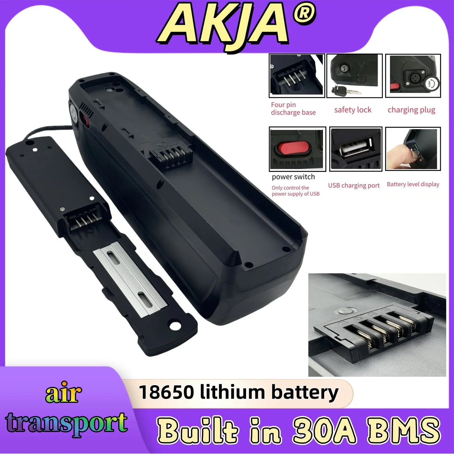 Air fast transportation,New Full Capacity Power,18650 Hailong Battery,36V20AH Lithium Battery Pack,Suitable for 250-3000W