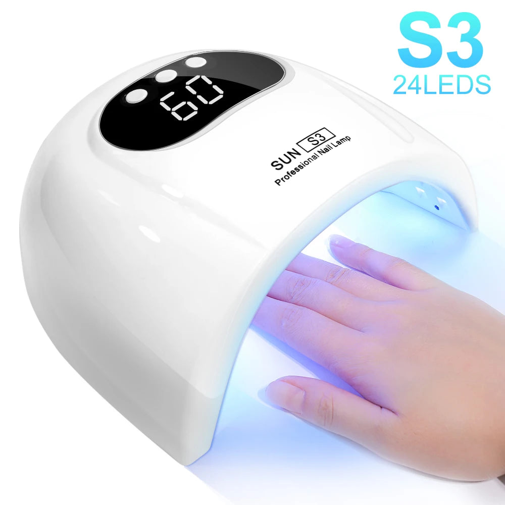 UV/LED Nail Polish Lamp 3 Timer Settings LCD Display with 24 LEDS Nails Light Fordrying Manicure Salon Tools for Acrylic Gel Art