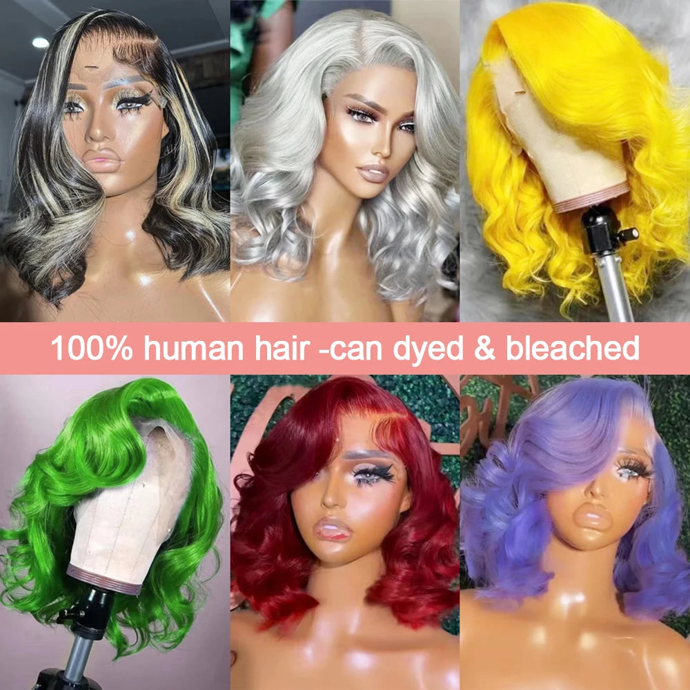 613 Blonde Lace Front Wig Human Hair Body Wave 13X6 Hd Lace Frontal Wig Short Bob Lace Front Human Hair Wig Hd Lace Wig 16 Inch