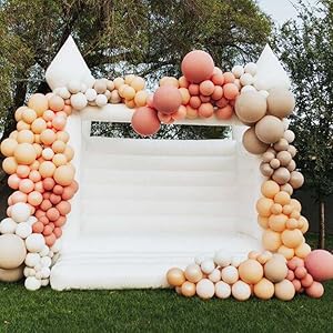 US Stock Inflatable White Bounce House PVC Inflatable Bouncy Castle/Moon Bounce House/Customization Party Wedding Bouncer Jumper