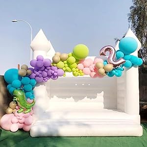 US Stock Inflatable White Bounce House PVC Inflatable Bouncy Castle/Moon Bounce House/Customization Party Wedding Bouncer Jumper