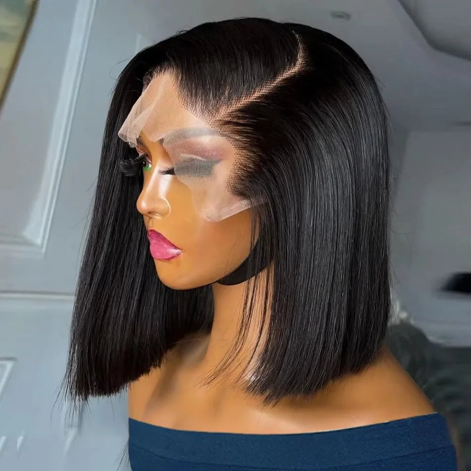 230% Density Lace Front Straight Bob Wig 13X4 Full Lace Wig 4x4 Closure Bob Wig Human Hair Wig For Women Pre Plucked Frontal Wig