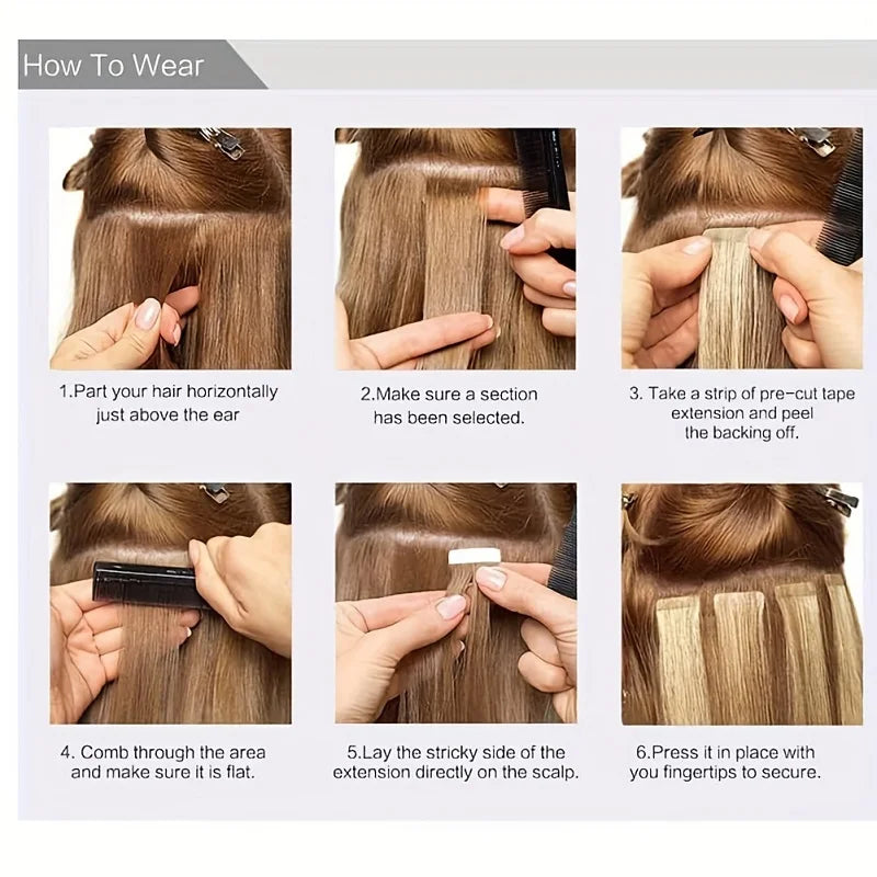 HAIRTIME Invisible Tape in Human Hair Extensions Light Golden Brown Blonde Hair Seamless Human Hair Tape In Extension Human Hair