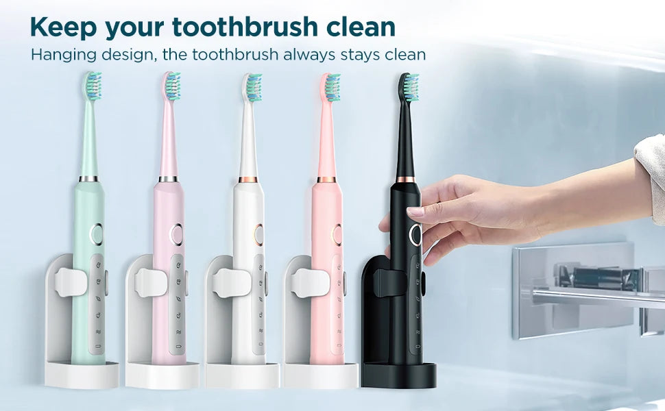 Sonic Electric Toothbrush for Adults - Rechargeable Electronic Toothbrushes with 5 Modes and 8 Brush Heads, Electronic