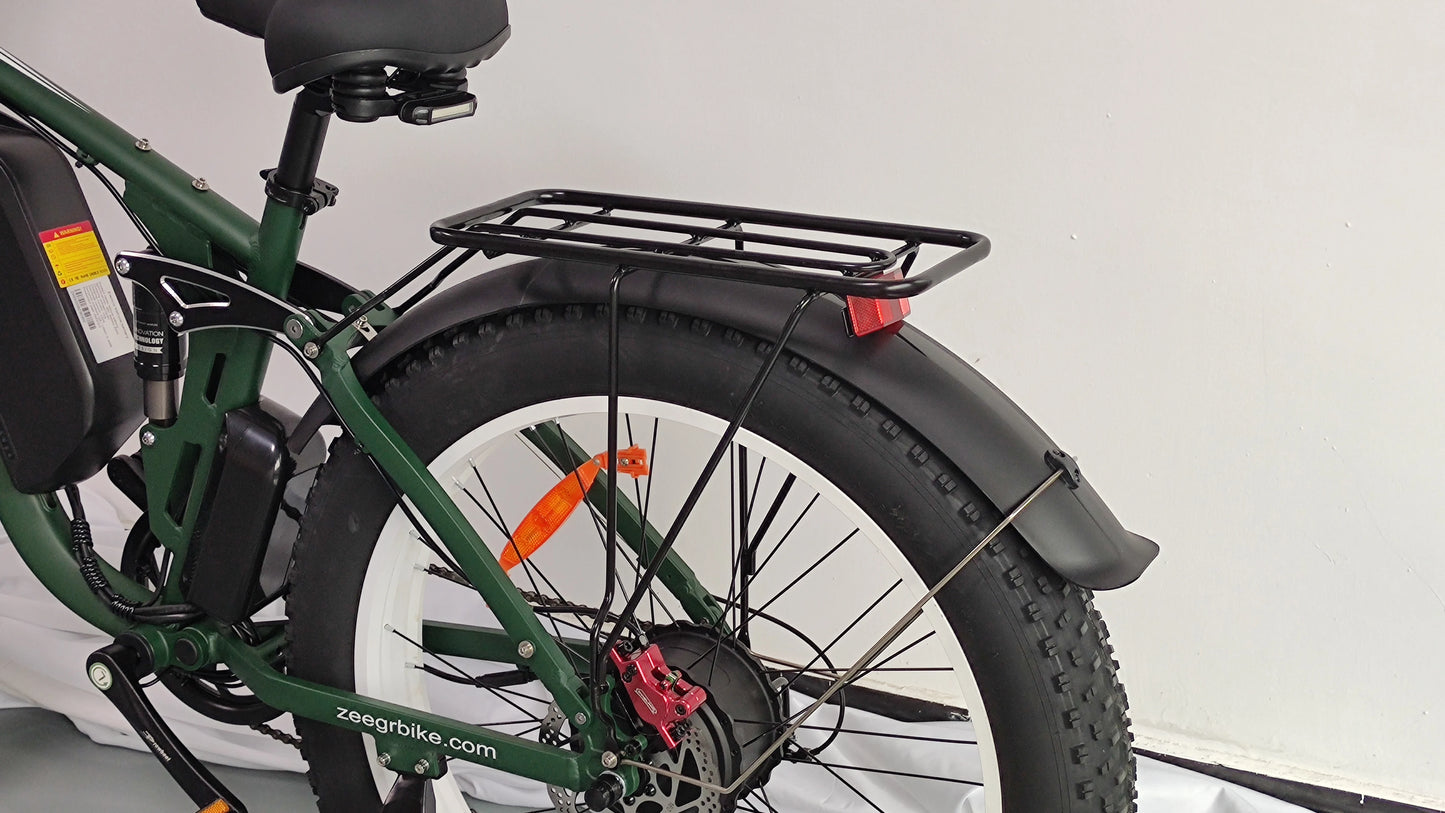 Zeegr S1 US Winter Fat Tire E-Bike 2000W Dual Motor AWD 52V 80 Mile Long Range Full Suspension 35MPH Snow Off-Road Electric Bike