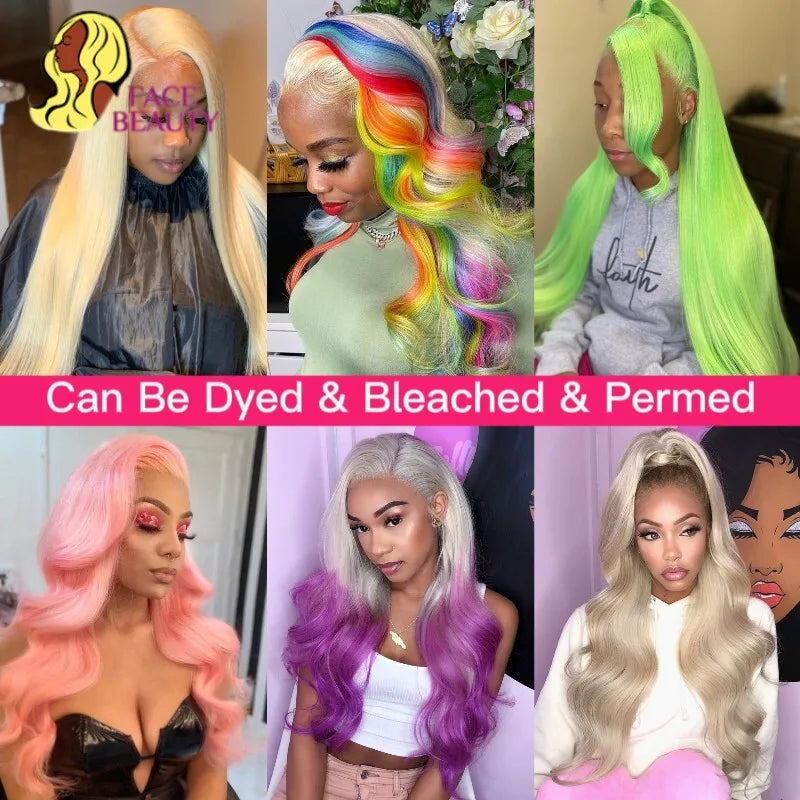 Facebeauty 613 Blonde 1/3/4 Brazilian Hair Bundles Straight Weave Remy 100% Human Hair Weft 26 28 30 32 34 36 38 40 Inch Bundle