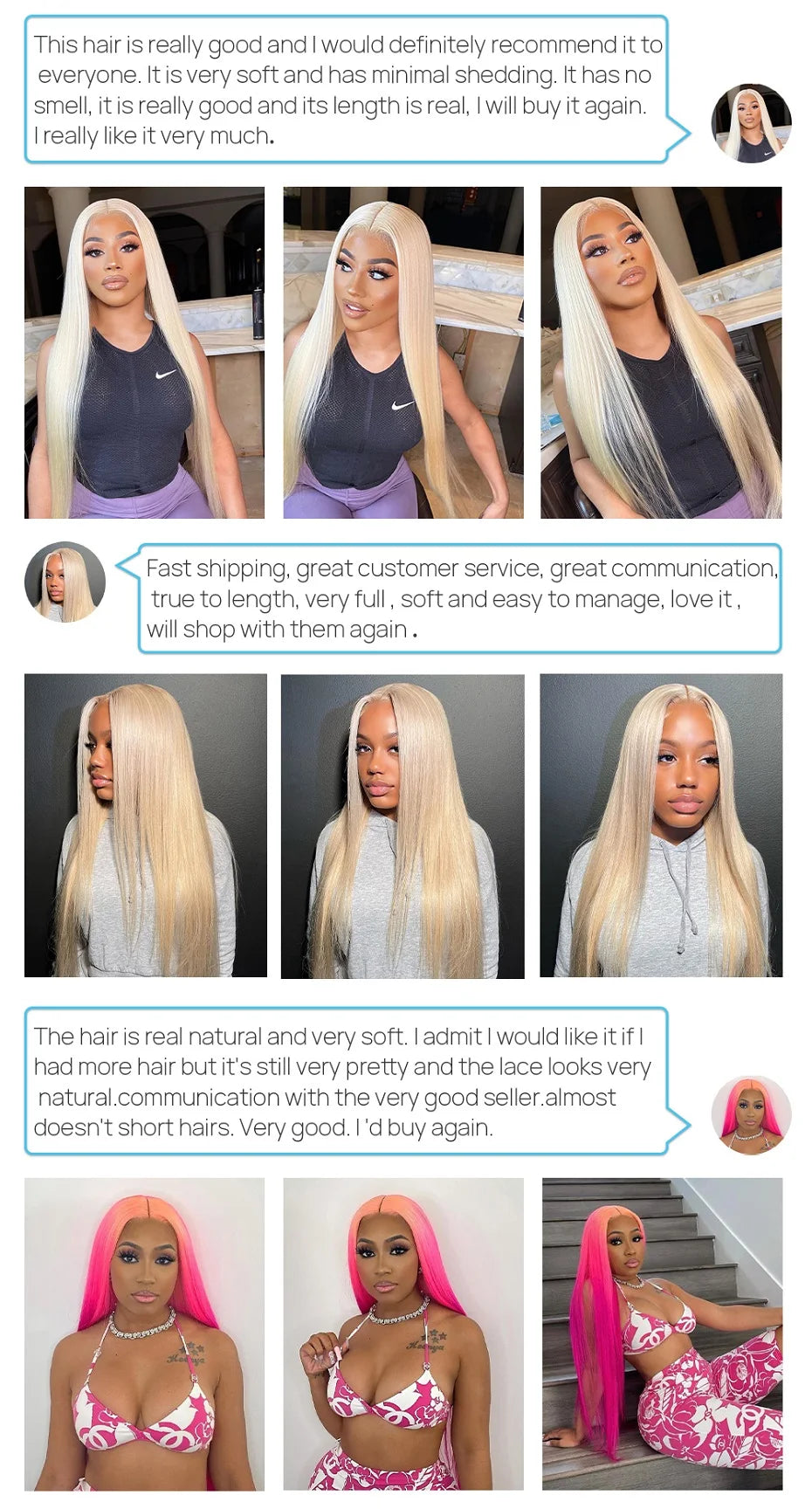 Facebeauty 613 Blonde 1/3/4 Brazilian Hair Bundles Straight Weave Remy 100% Human Hair Weft 26 28 30 32 34 36 38 40 Inch Bundle