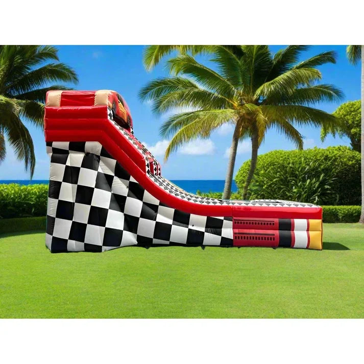 14.5 FT GOOSH Speedway Splash Commercial-Grade Inflatable Water Slide – High-Speed Racing Theme Wet/Dry Fun for Kids & Adults