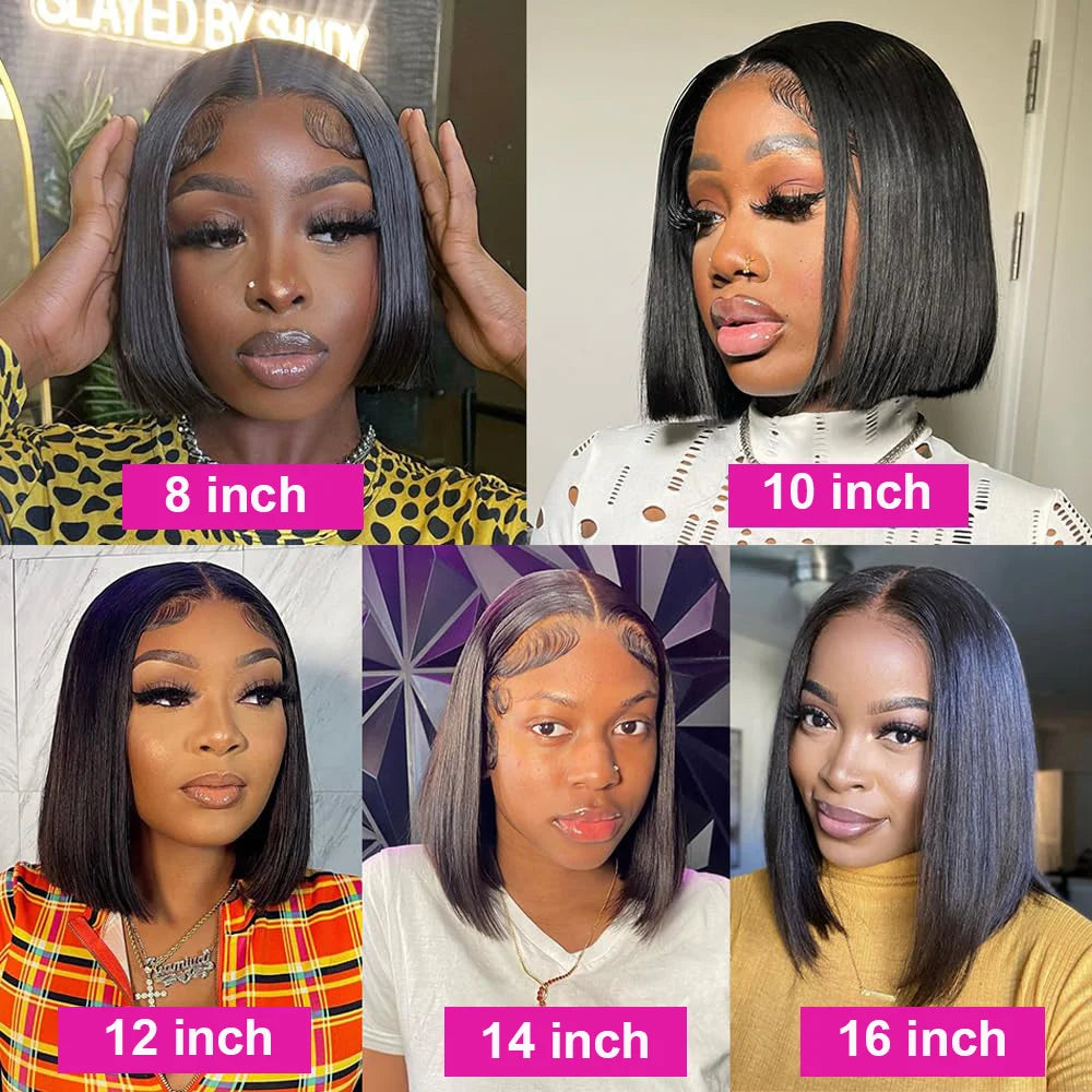230% Density Lace Front Straight Bob Wig 13X4 Full Lace Wig 4x4 Closure Bob Wig Human Hair Wig For Women Pre Plucked Frontal Wig