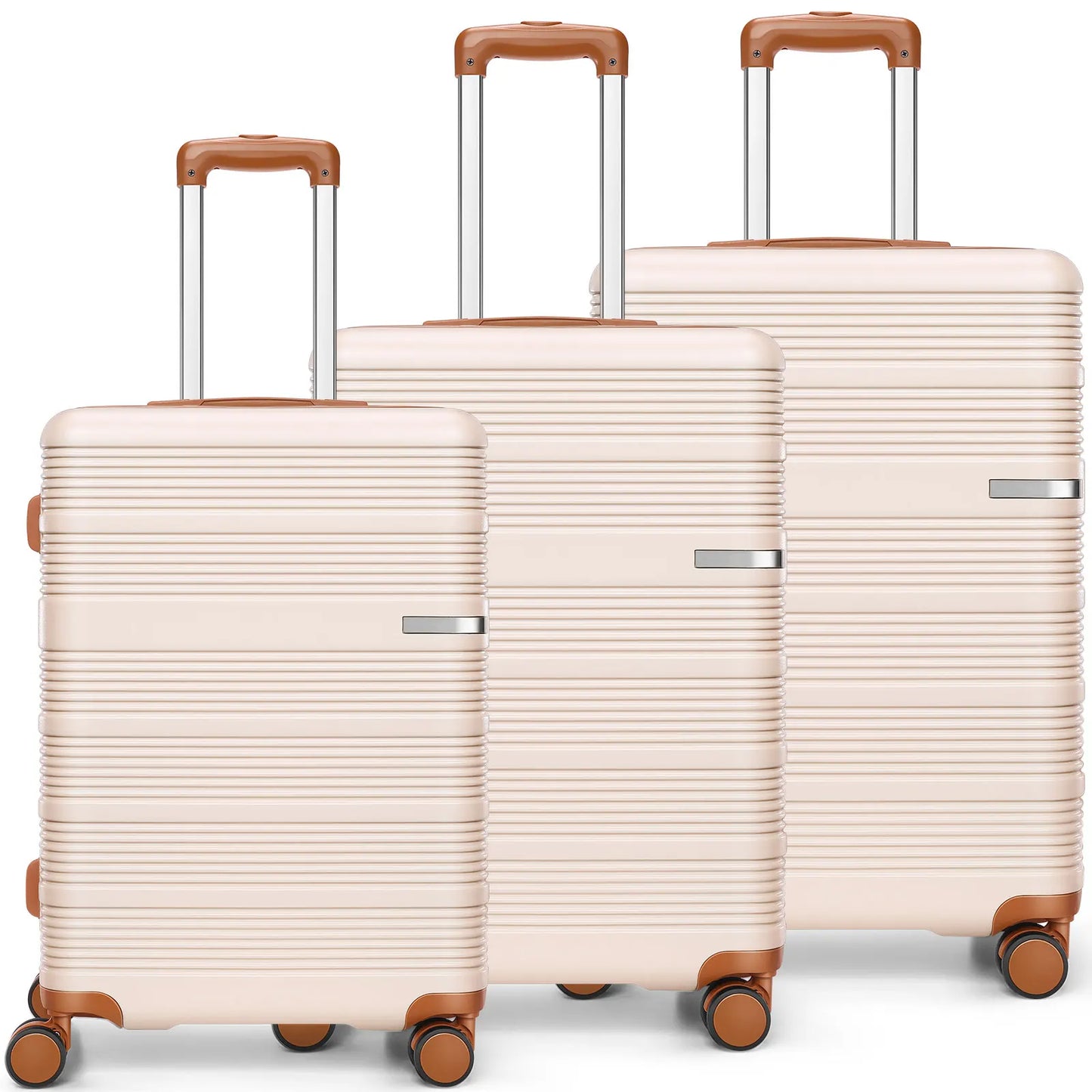 20/24/28in Lightweight Luggage Sets with Spinner Wheels&TSA Lock,3-Piece Suitcase ABS+PC Hardside Durable,Available for boarding