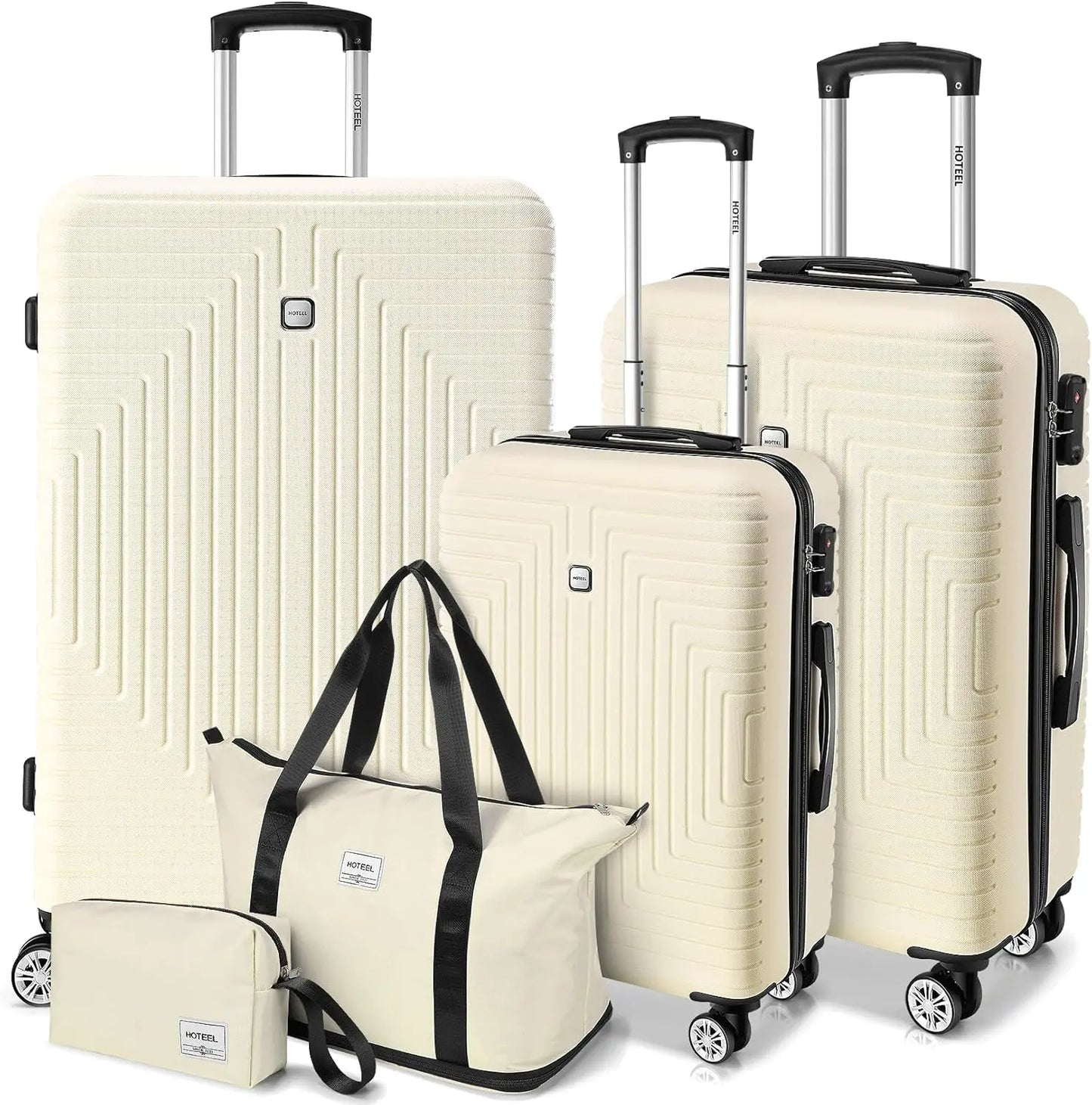 5 Piece Luggage Set with TSA Lock, Hardshell Suitcase Collection (20"/24"/28") & Travel Bags for Family Vacation & Business