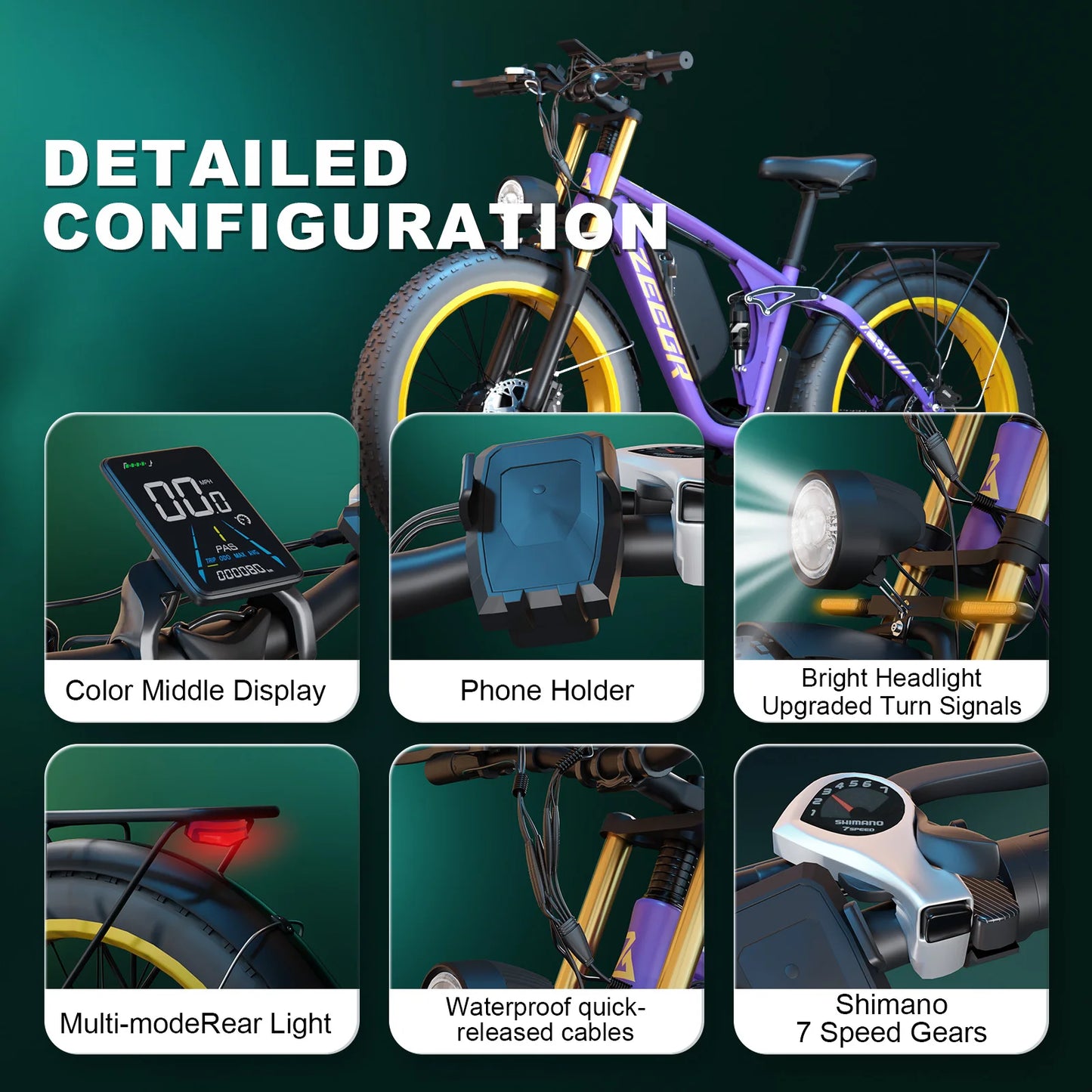 Zeegr S1 Electric Mountain Bike - Dual Motor, Full Suspension, 35MPH Speed, 80 Mile Range, Perfect for Off-Road Adventures