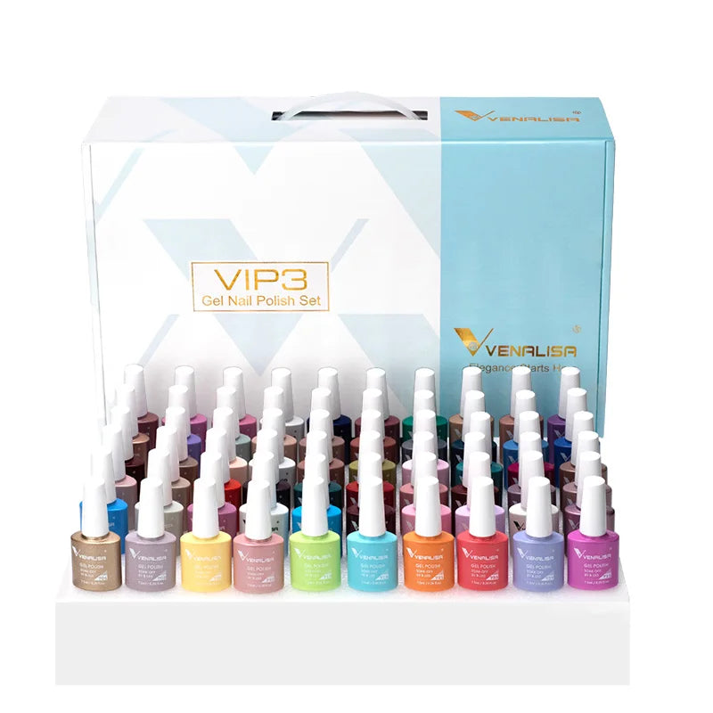 7.5ml VENALISA Gel Nail Polish Set VIP4 Hema Free NailManicure Soak off Base Nowipe Topcoat UV LED Nail Gel Varnish Kit