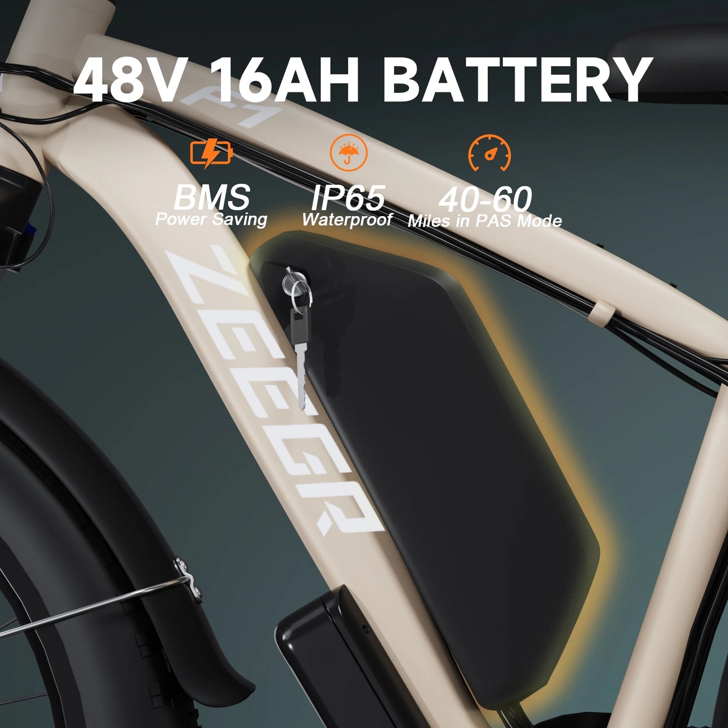 ZEEGR F1 1000W Electric Bike 26 Inch Tire 48V 16AH Removable Battery Full Suspension Long Range E-Bike for Commute & Outdoor