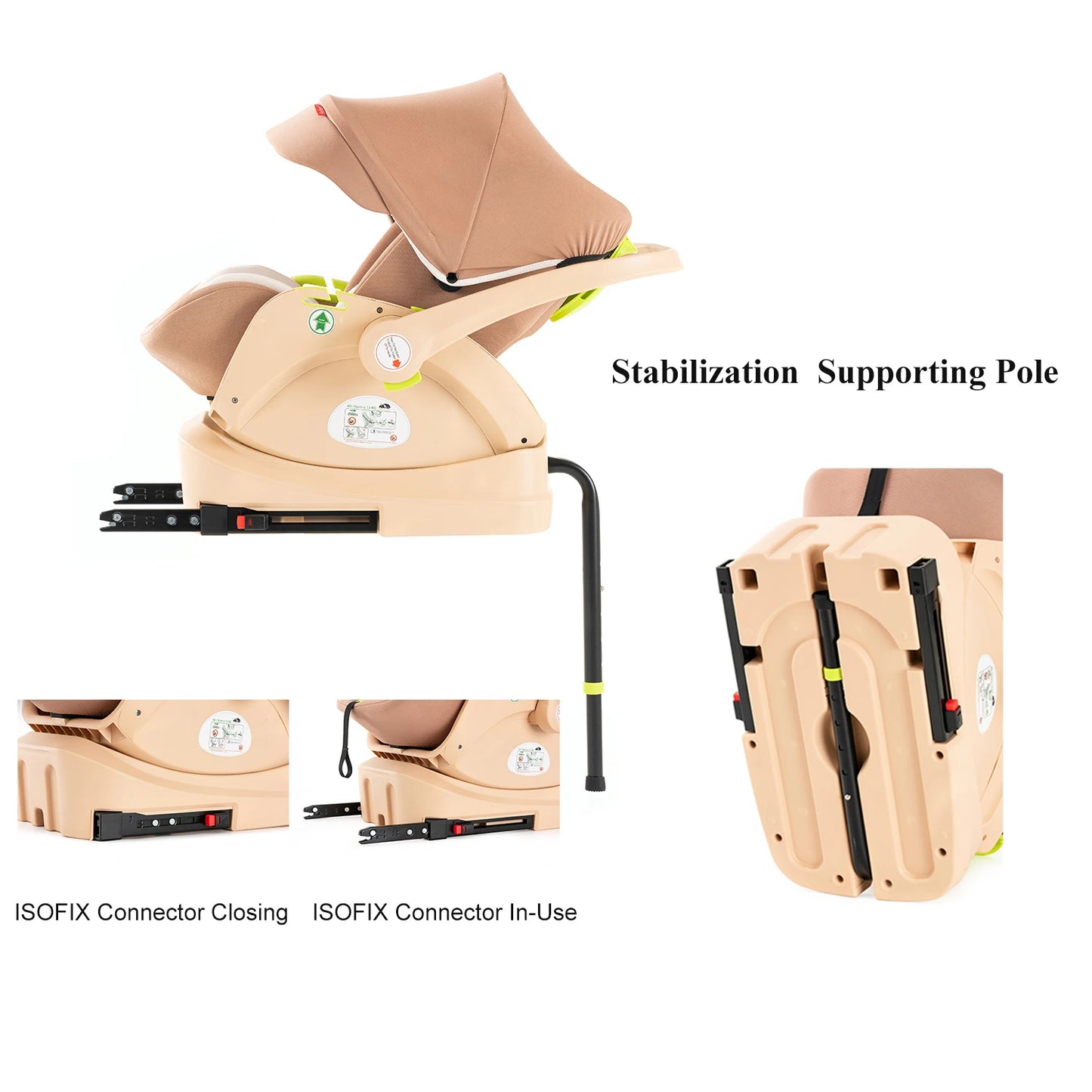 Baby Stroller Combo Car Seat Travel System for Newborn with Isofix Base,Baby Carriage 3in1 Reversible Toddler Stroller