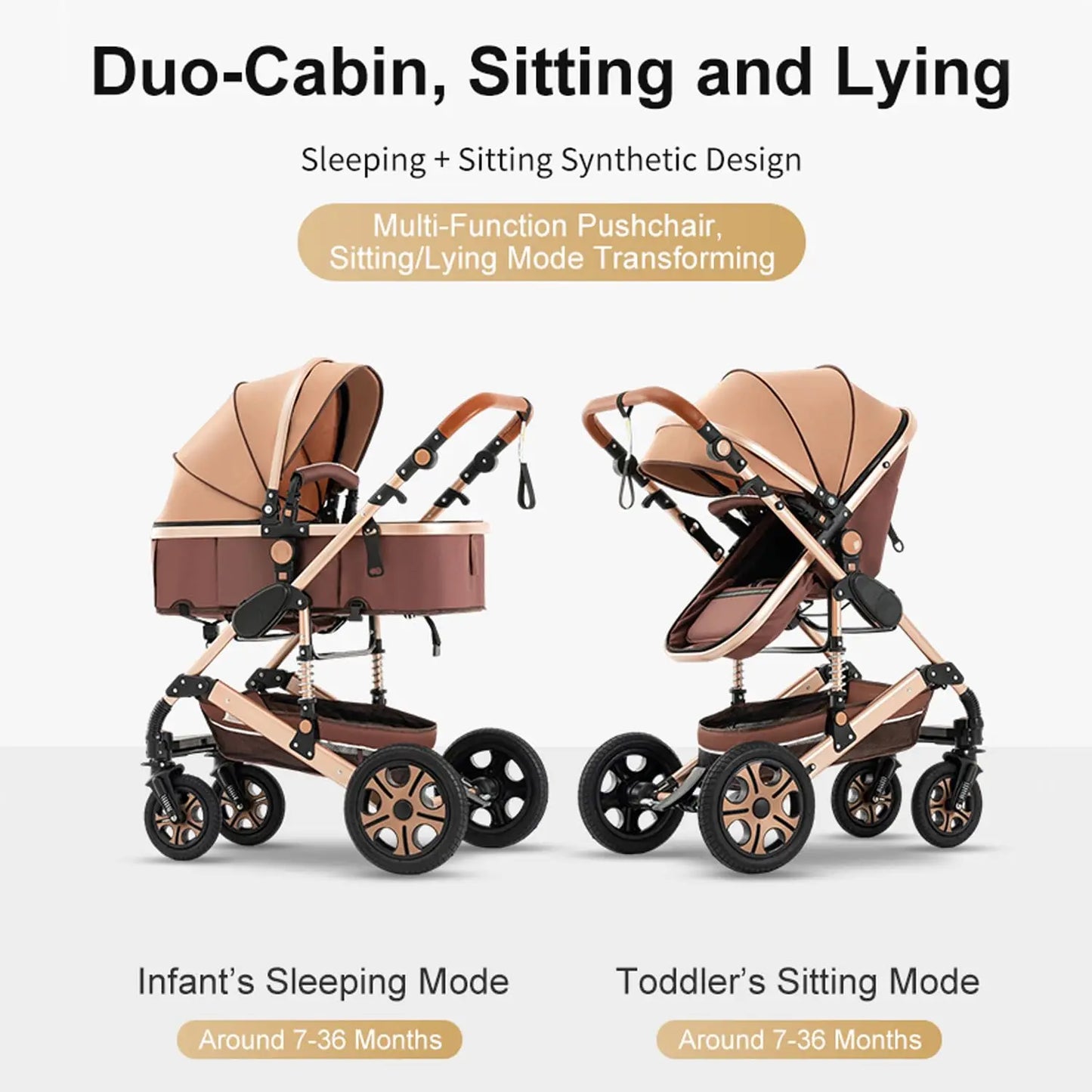 Baby Stroller Combo Car Seat Travel System for Newborn with Isofix Base,Baby Carriage 3in1 Reversible Toddler Stroller
