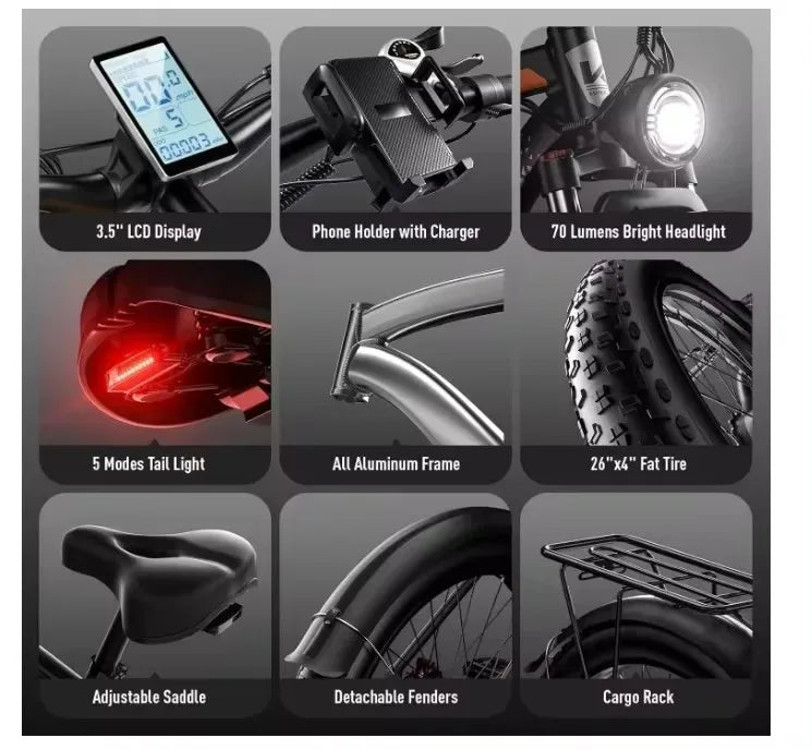 2024 New Electric Bike for Adult 2000W Peak 2500W Dual Motor Ebikes 23Ah 35MPH Fastest Ebike 26x4.0 Fat Tire All Terrain Electri
