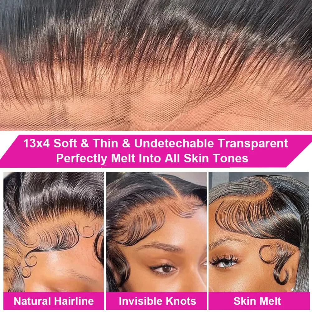230% Density Lace Front Straight Bob Wig 13X4 Full Lace Wig 4x4 Closure Bob Wig Human Hair Wig For Women Pre Plucked Frontal Wig