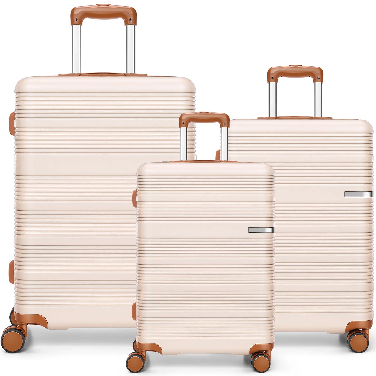 3-Piece Hardshell Luggage Set (20"/24"/28"), Nesting Suitcases with Spinner Wheels & TSA Lock for Family Travel