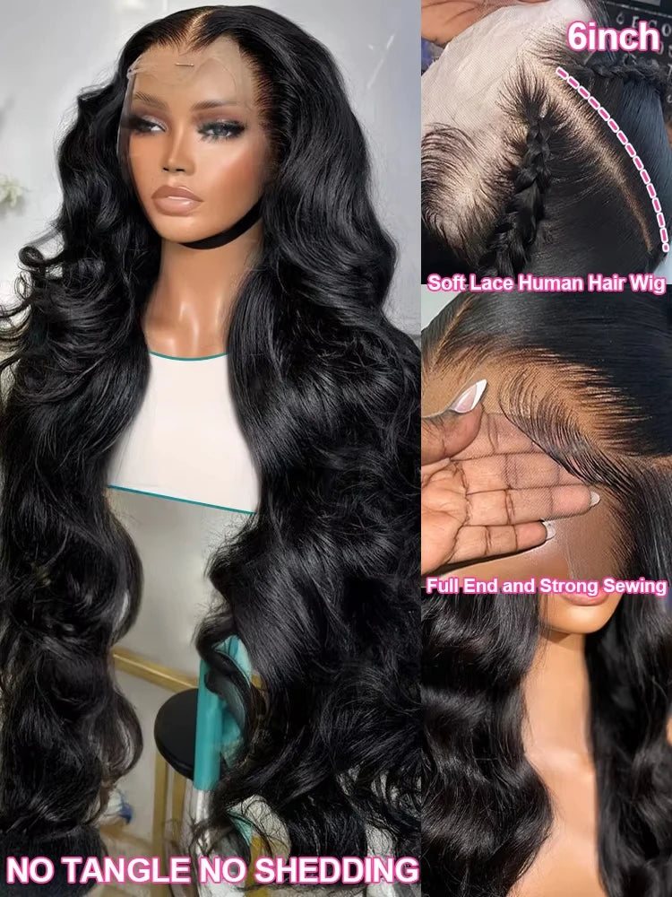 30 40 Inch Human Hair Wigs 13x6 HD Lace Frontal Wig Body Wave  13x4 Lace Front Preplucked Wig 100% Natural Water Wave For Women