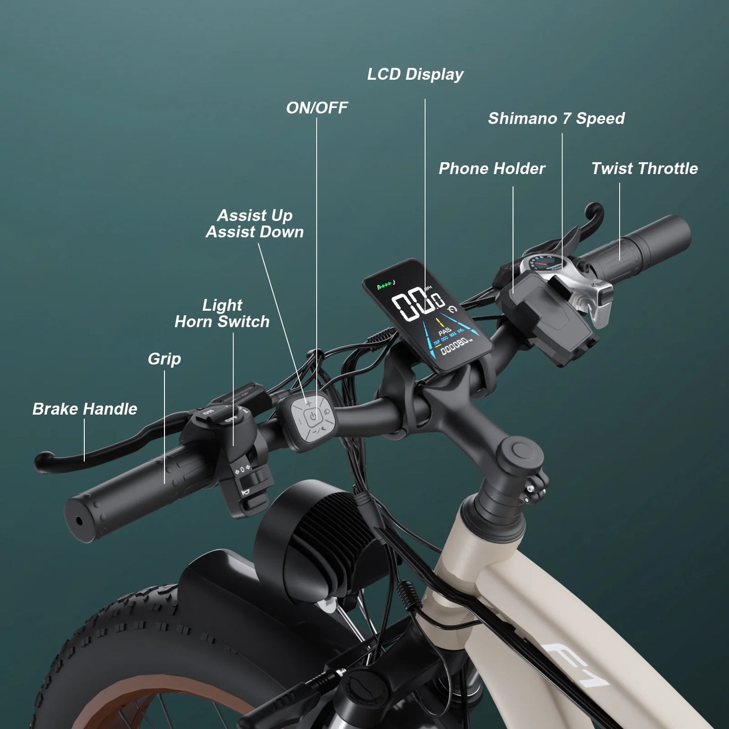 ZEEGR F1 1000W Electric Bike 26 Inch Tire 48V 16AH Removable Battery Full Suspension Long Range E-Bike for Commute & Outdoor