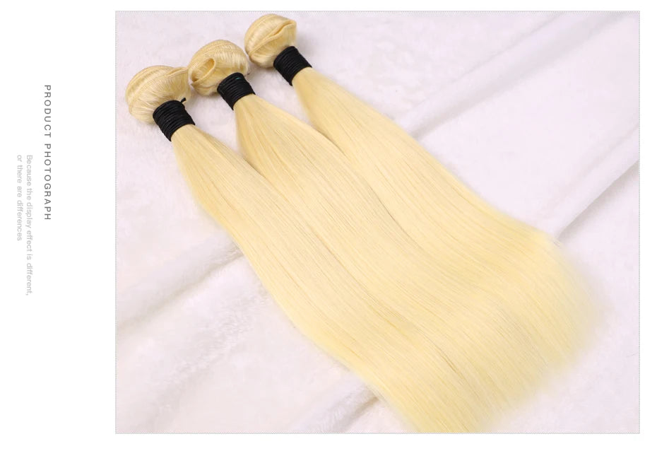 Facebeauty 613 Blonde 1/3/4 Brazilian Hair Bundles Straight Weave Remy 100% Human Hair Weft 26 28 30 32 34 36 38 40 Inch Bundle
