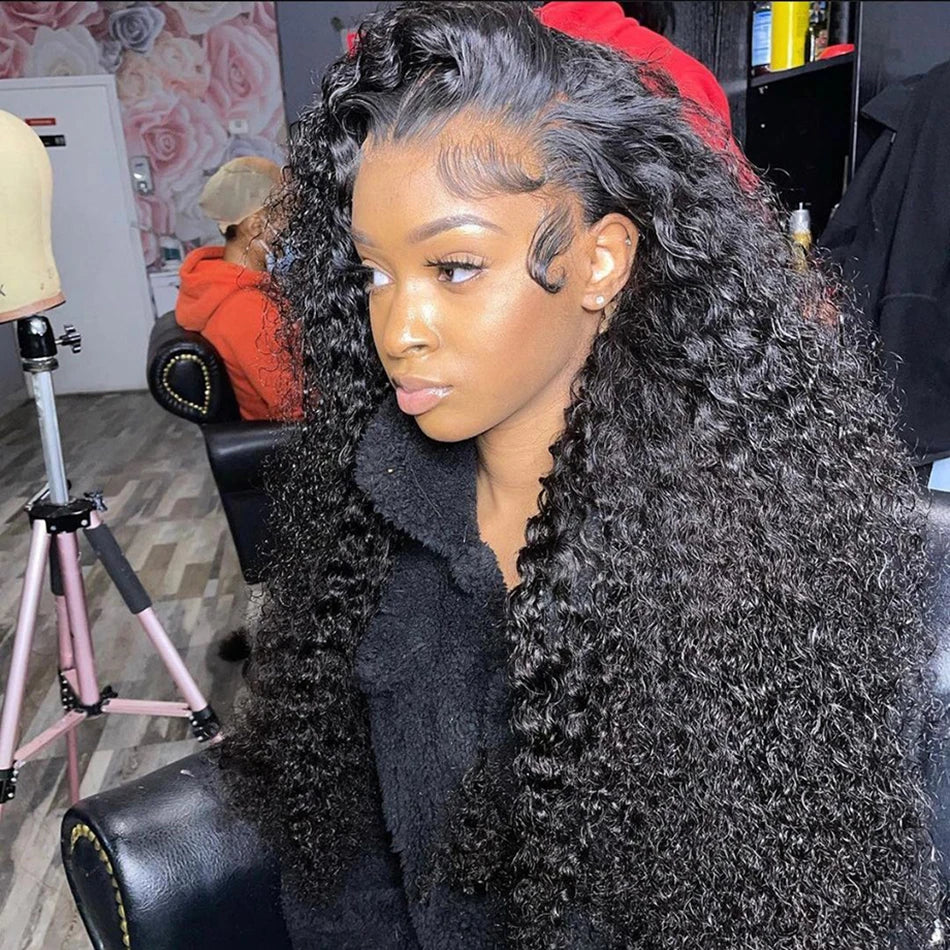 13x6 Hd Lace Frontal Wig Deep Wave 250 Density Curly Human Hair 100% Preplucked Water Wave Front Wigs For Black Women Brazilian
