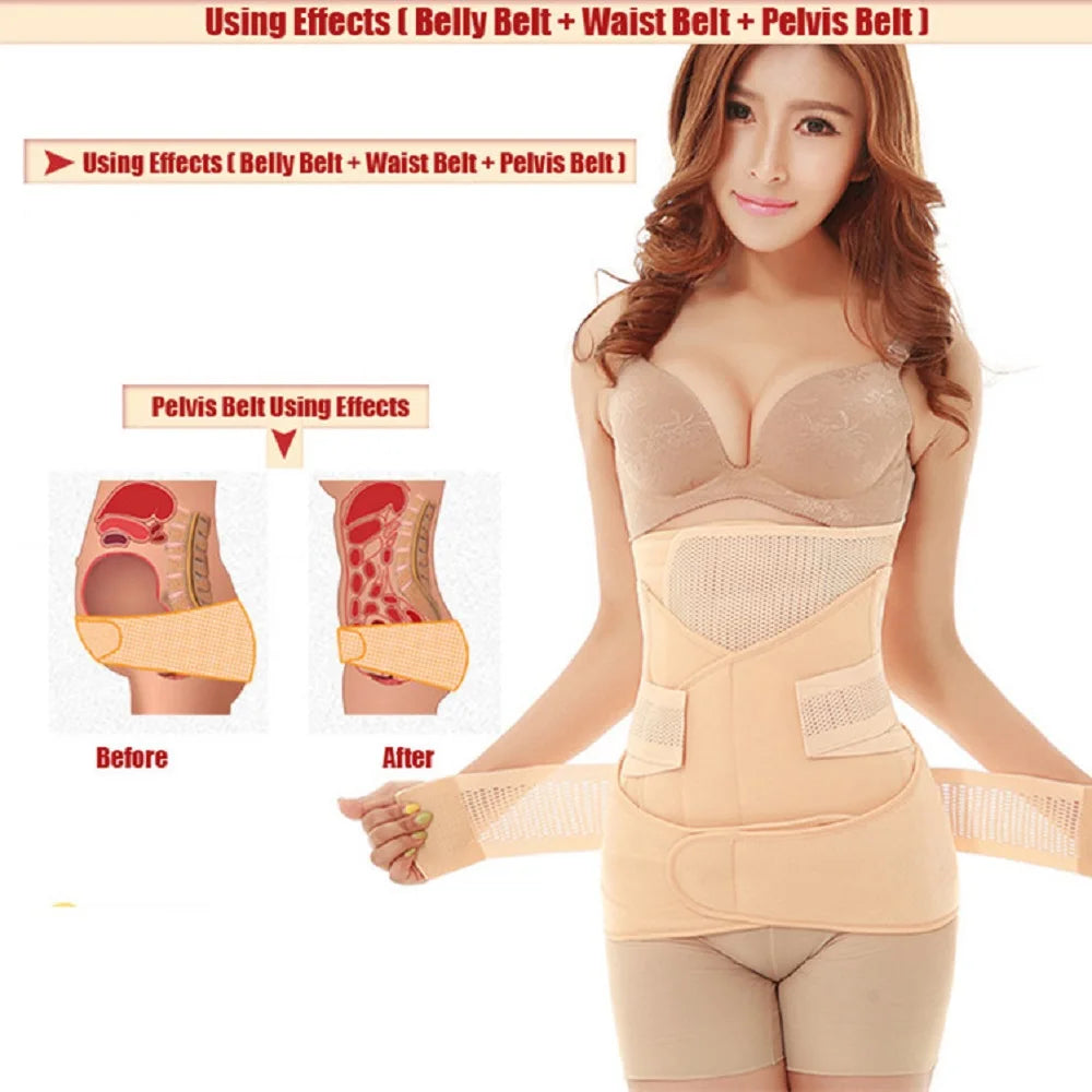 3in1 Postpartum Belt Body Recovery Shapewear 3in1 Belly/Abdomen/Pelvis Waist Trainer Corset Belly Bands Support