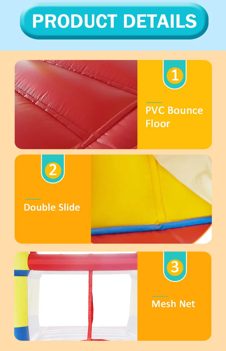 Inflatable Bouncy Castle Jumping House With Blower Inflatable Bouncer Castle Kids Courtyard Inflatable Games Trampline