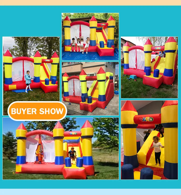 Inflatable Bouncy Castle Jumping House With Blower Inflatable Bouncer Castle Kids Courtyard Inflatable Games Trampline