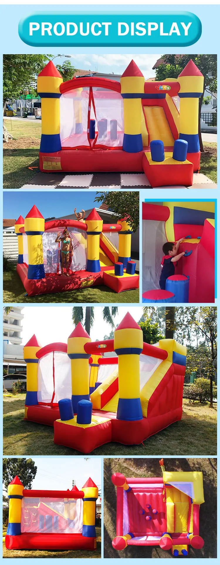 Inflatable Bouncy Castle Jumping House With Blower Inflatable Bouncer Castle Kids Courtyard Inflatable Games Trampline