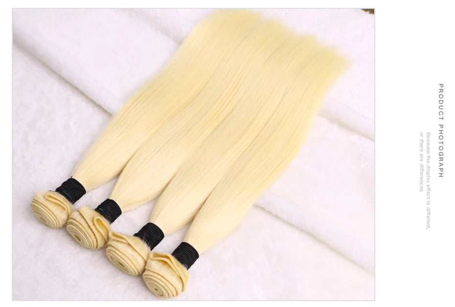 Facebeauty 613 Blonde 1/3/4 Brazilian Hair Bundles Straight Weave Remy 100% Human Hair Weft 26 28 30 32 34 36 38 40 Inch Bundle