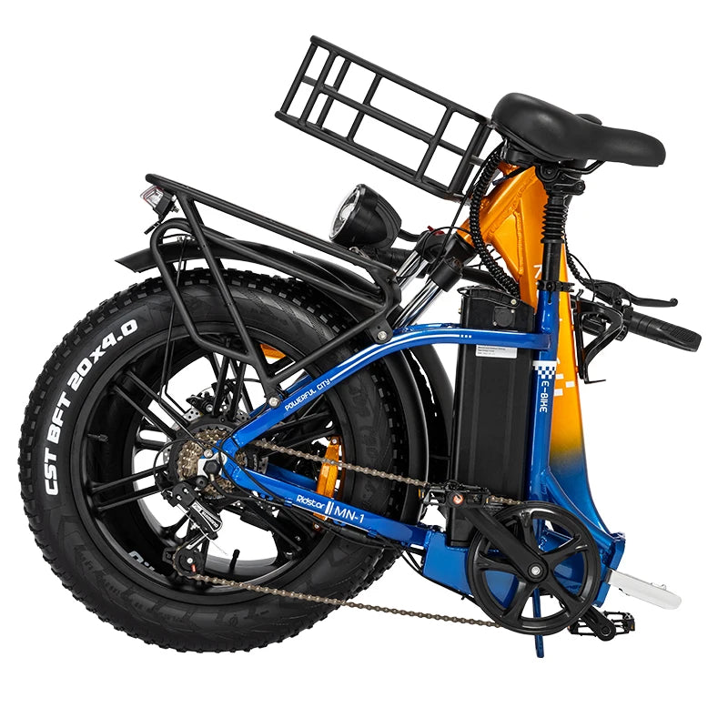 Ridstar Folding Electric Bike 1000W 30MPH 48V 15Ah Removable Battery 20" Fat Tire City Commuter Foldable EBike for Women UL2849
