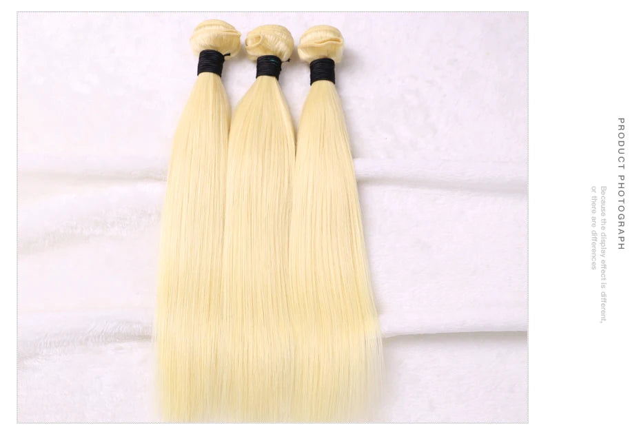 Facebeauty 613 Blonde 1/3/4 Brazilian Hair Bundles Straight Weave Remy 100% Human Hair Weft 26 28 30 32 34 36 38 40 Inch Bundle
