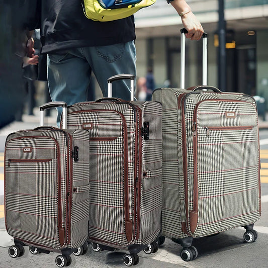 Softside Luggage Expandable 3 Piece Set Suitcase with 360° Upright Spinner Softshell Lightweight Luggage Travel Set 20"/26"/30"