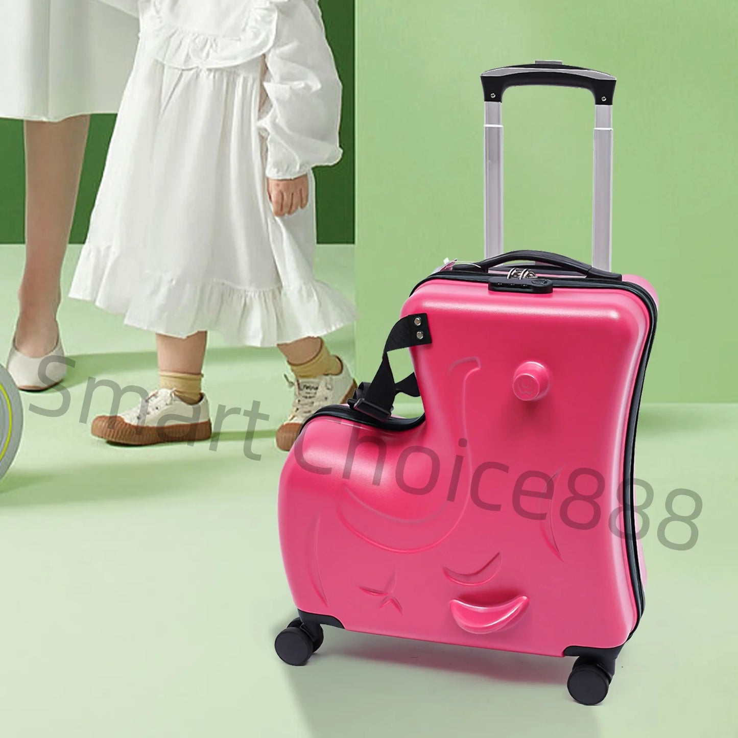 20In Kid's Ride-on Travel Suitcase Trolley Suitcases On Wheels Child Carry On Spinner Rolling Luggage Student Lovely bag