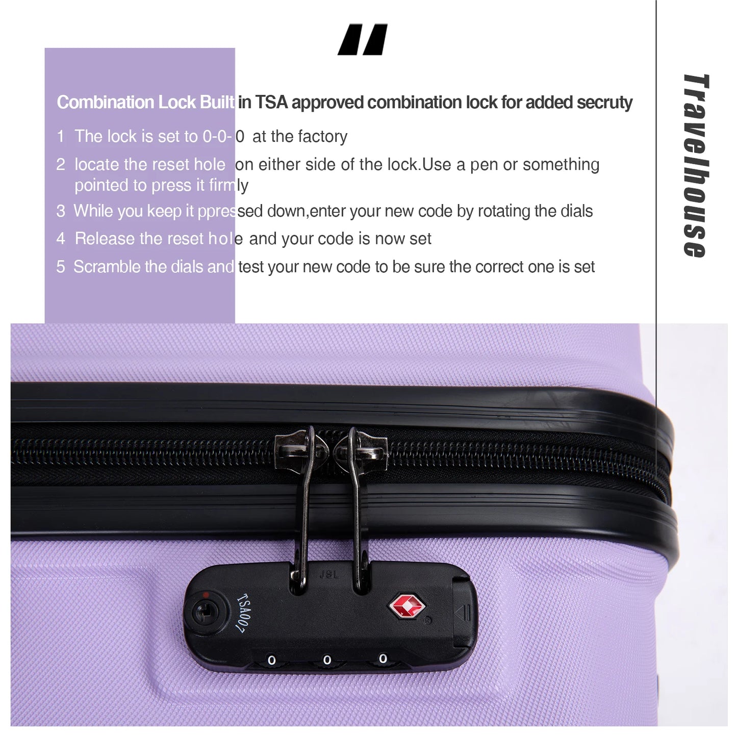 Travelhouse 20" Carry on Luggage Lightweight  Hardside Suitcase with Spinner Wheels