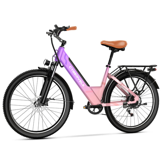 Lady EBike, City bike 7-Speed shimano shift 1000W Removable Battery E-Bike, Long Range 80 Miles, 26 inch Electric bike